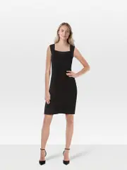 Black Bandage Square Neck Dress