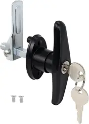 Keyed-Alike Locking T-Handle Kit for Truck Cap and Topper - Left Black