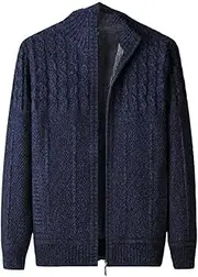 [SWEPER] Men'S Fleece Jacket - Long Sleeves Fleece Jacket Jumpers Men Sweaters Pullover Oversize Homme Sweats Zippés Male Clothing Men Cardigan Winter Thick Warm
