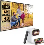 WiFi Mini Projector with 120" Screen, WEWATCH Movie Projector with 120 inch Prem