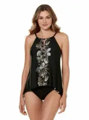 Miraclesuit Petal To The Metal It's A Wrap Tankini Size 8 L26511