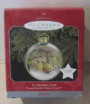 1998 Hallmark ornament St. Nicholas Circle lighted Thomas Kinkade (NEW)