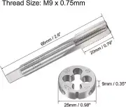 M9×0.75 HSS Metric Tap And Die Set,Thread Tap + Round Die Right Hand HSS Taper