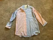 NWT Cynthia Rowley Sleepwear Pajama Shirt Sz L Cotton Lightweight Boyfriend