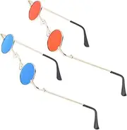 [Healvian] 2pcs Vintage Round Sunglasses for Men and Women Lightweight Glasses with UV Retro Steampunk Style for Dancing Parties and Everyday Use