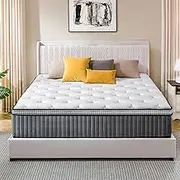 Queen Size Mattress, 30 cm Hybrid Queen Mattress in a Box, Gel Memory Foam and Pocket Coils Innerpring Mattresses with Ergonomic Design, Medium Firm Plush Feel