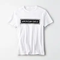 在飛比找蝦皮購物優惠-【AMERICAN EAGLE】AE男款短袖T恤黑絨底框白字