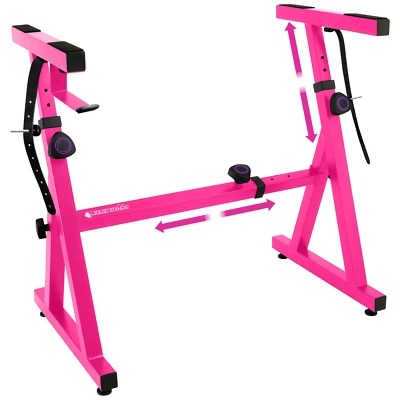 Pink Z-Style Piano Keyboard Stand – Adjustable Heavy-Duty for 54–88 Key Pianos