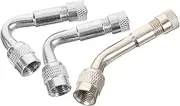 JECOMPRIS 3Pcs Valve Stem Extensions Convenient Tire Valve Adaptors with Dust Cap Right Angle Design for Access Durable Practical for Motorcycles and Cars