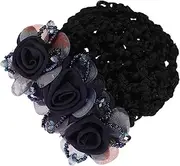 CANIGHT Womens Flower Hair Bun Cover Net Clip Lightweight and Comfortable Hair Accessory for Stewardess Nurses Ballet Dancers Stylish Bun Nets Elegant Floral Design