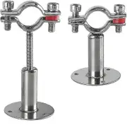 Wwxx 2set Screw32 Stainless Steel Adjustable Tube Holder With Screws Pipe Brackets Ceiling Mount Pipe Clamps For Tubes Rods Diameter 32-34mm xh