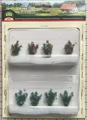 JTT Scenery Products HO Scale Flowering Bushes Pink & Blue 1" Tall (8pc) # 32512