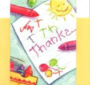 Coloring Crayon Crayons Thank You Thanks A Lot Children's Note Cards - Set of 7