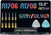 Replacement Screen 13.3" Compatible for Pro Retina A1706 A1708 2560x1600 Late 2016 Mid 2017 EMC 3071 EMC 3163 EMC 3164 Full LCD LED Screen Assembly Display (Space Grey)