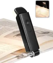 USB Rechargeable Book Light for Reading in Bed, Warm White, Brightness Adjustabl