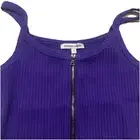 Cotton Citizen Ibiza Crop Zip Ribbed Tank Top Women Small Purple Made In USA