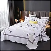 Quilt Set Queen King Size Cotton Multicolored Roses Lightweight Soft Bedspreads Coverlets Bedding Set for All Seasons, 3 Pieces(269x234cm+51x71cm x2)