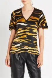 NWT RRP $390 Sass & Bide THE WILD ONE Silk Animal Print Top Size 36 FREE POST
