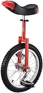 16/18/20 Inch Wheel Unicycle with Comfort Saddle Seat, Skid Proof Butyl Tire Steel Frame Red Bike Cycling Unicycle (Color : Red, Size : 18Inch) Durable TDF