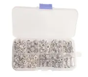 One BOX of Antiqued Silver Metal Clasp Bead Caps Cord End W/Container