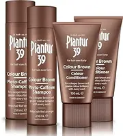 Plantur 39 Caffeine Shampoo and Conditioner Set for Brown Brunette Hair | Conceal Hairline and first Greys | Unique Formula Supports Natural Hair Growth |2x 250ml Shampoo | 2x 150ml Conditioner