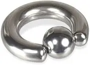 [BodyJewelryOnline] Large Gauge Surgical Steel Captive Bead Ring - 2G 12Mm