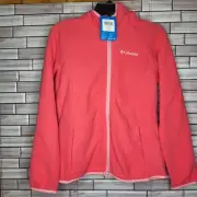 New Columbia Girls Size Large 14-16 Long Sleeve Pink Hooded Zipper Jacket