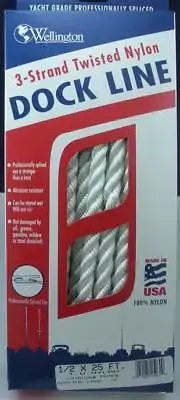Wellngton Twisted Nylon Mooring Rope Dock Line 1/2" x 25 ft