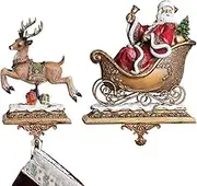 Set of 2 Joseph's Studio Santa Claus and Reindeer Christmas Stocking Holders