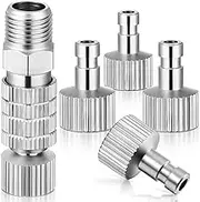 Airbrush Quick Release Coupling Disconnect Adapter Kit, 5 Pieces 1/8 Inch Female Connectors and Male Adapters Adjustment Control Valve Airbrush Accessories for Air Compressor and Airbrush Hose