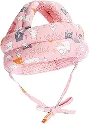 [BOYIBO] Baby Infant Toddler Helmet No Bumps Safety Head Cushion Bumper Bonnet, Adjustable Protective Cap Child Safety Headguard Hat for Running Walking Crawling (Pink Forest)