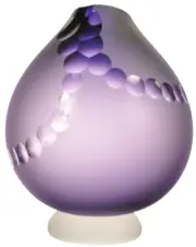 ANDREW SHEA Art Glass Amethyst Vase with Dotted Line Hand Blown New