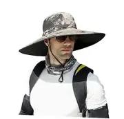 Men Wide Brim Sun Hats UPF50+ Waterproof Breathable One Size C07-khaki Ink