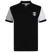 Fulham FC Mens Polo Shirt Contrast Sleeve OFFICIAL Football Gift Black Contrast Sleeve Medium
