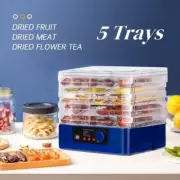 Adjustable 5 Trays Food Dehydrator Fruit Dryer Jerky Maker 35-70℃ 350W 22-26cm