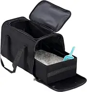 Coopeter Portable Cat Litter Box,Litter Carrier for Travel and Indoor Light Weight Foldable