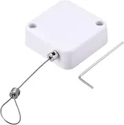 uxcell Retractable Cable Lock with Self-Adhesive, Remote Control Security Lock Anti-Lost Rope Hardware Cable Lock 200g Tensile Force White