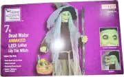 7ft Dead Water Animated LED Lethal Lily The Witch - Motion Activated, Head, Mout