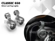 Genuine Royal Enfield Classic 650 LED FOG LIGHT PAIR SILVER