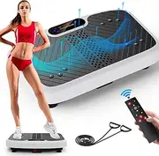 Vibration Plate Exercise Machine, Arvnka Power Waver Vibration Plate for Lymphatic Drainage,Vibrating Plate Machine with Resistance Bands & Remote for Weight Loss for Women Men,Home Exercise Equipment
