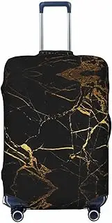 [CADREWY] Gold Black Wallpaper Print Travel Suitcase Cover Luggage Protector with Elastic Anti Scratch for Carry On, Black, Medium