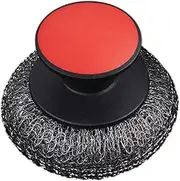 Pot Brush, Stainless Steel Dishes Brush with Handle, Heavy Duty Cleaning Scrubber with Handle Palm Scouring Pad for Stoves, Grills & Griddles
