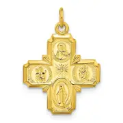 Ss/Gold Plated Sterling Silver Gold-Tone Polished Solid Miraculous Medal Pendant