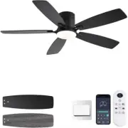 52In Ceiling Fans with Lights, Low Profile Ceiling Fan with Light and Remote/App