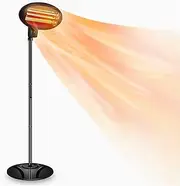 Three-Level Power Halogen Waterproof Heater Terrace Heater for Terrace 500/1000/1500W Courtyard Garage Use Overheating Protection