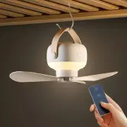 Portable Ceiling Fans 7200mAh Outdoor Camping Fan with Remote Control LED Lighting Tent Ventilator Cooler Rechargeable E