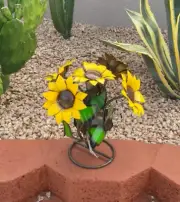 Metal Sunflower Bouquet Yard Art Garden Decor