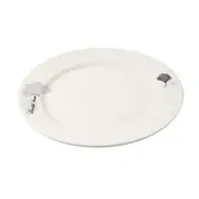 White Ceramic Floral Print Tableware Round Serving Dish Plate 10.5''