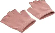 LAPYAPPE 1Pair Non Slip Half Finger Knit Gloves for Yoga and Fitness Breathable Exercise Grip Gloves Pink Durable Material for Enhanced Performance and Style