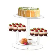 4 Tier Clear Cake and Cupcake Stand Combo for Birthday Party Decor, Acrylic